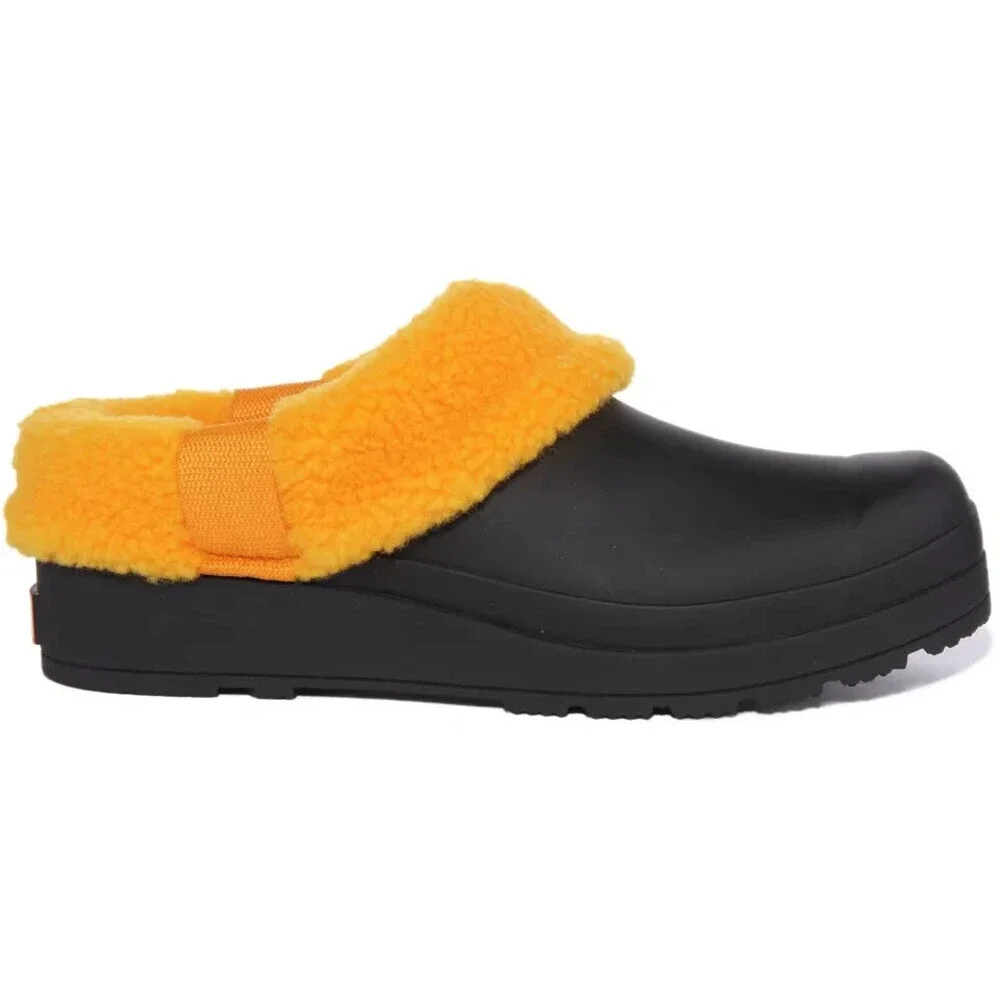 Hunter Play WFF1000RSP-BNN Clogs Women's 6 Black Orange Sherpa Insulated KHD709